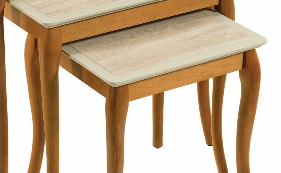 Pesaro Zıgon Sehpa Bej/Cevız