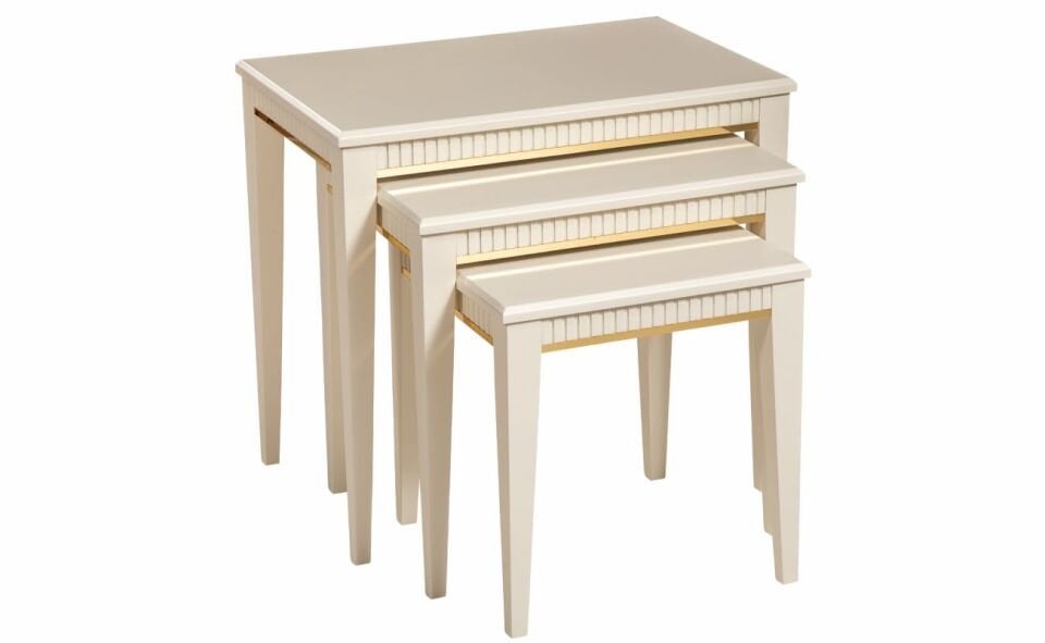 Maya Zıgon Sehpa Krem