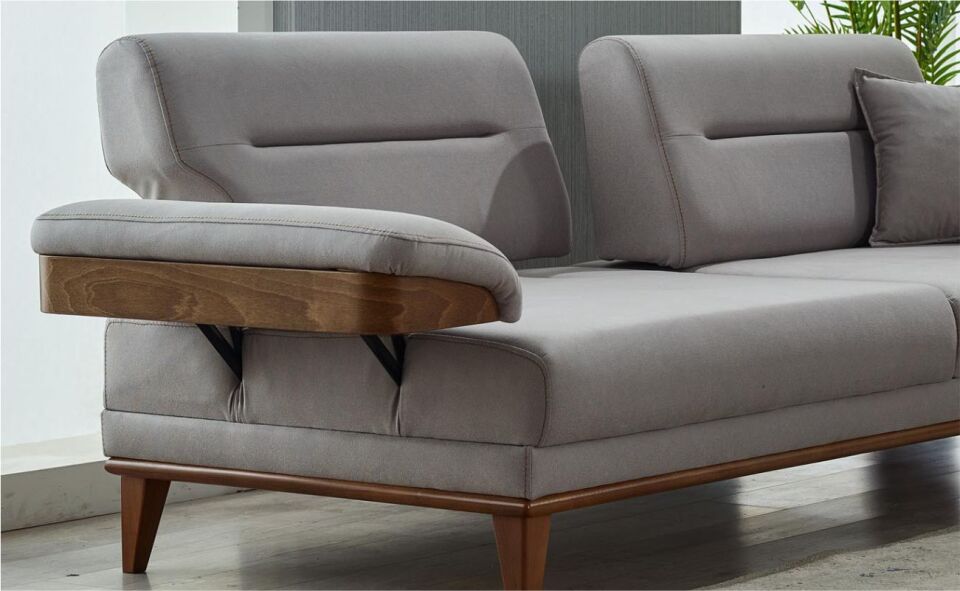 New İnci Koltuk Takımı 3+1+1 Ares Bej 050/3 Lü Ares Yeşil 038