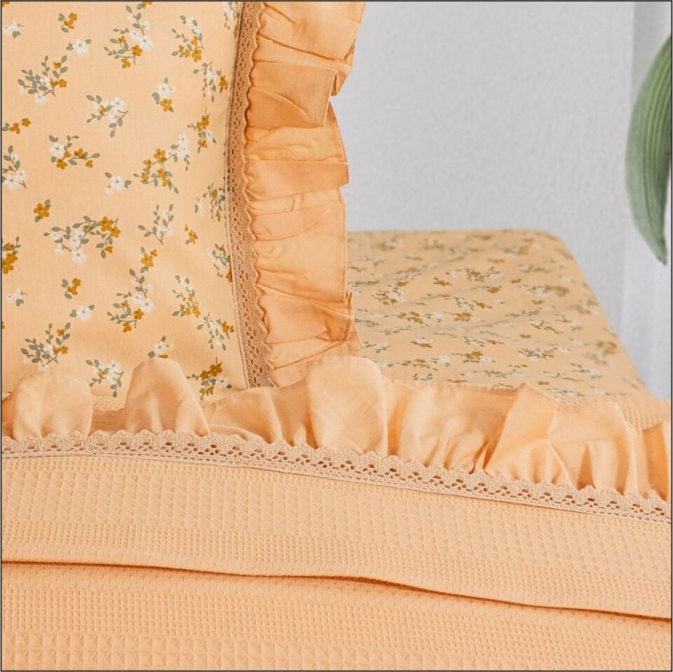 SCHAFER HOME CHANCE TEK KİŞİLİK PİKE TAKIMI 3 PARÇA-AÇIK HARDAL