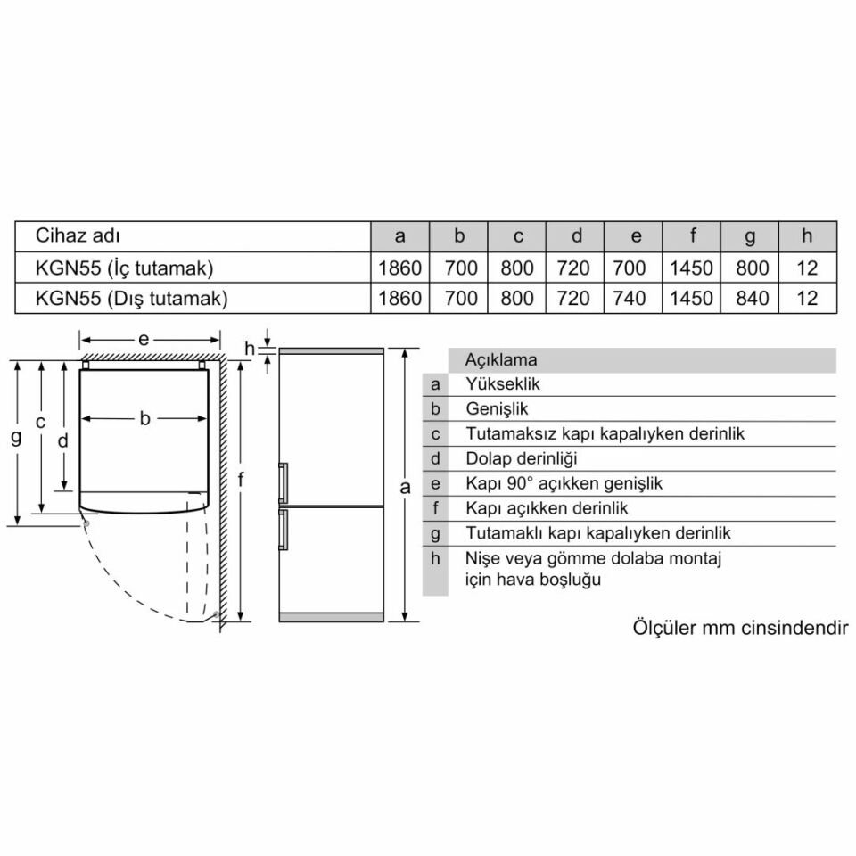 Profilo BD3155WFVN Kombi No Frost Buzdolabı