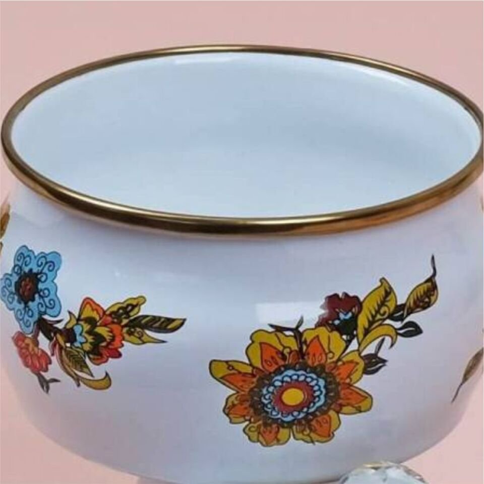 Glore E01-Lorena Emaye Ayaklı Şekerlik 12 Cm