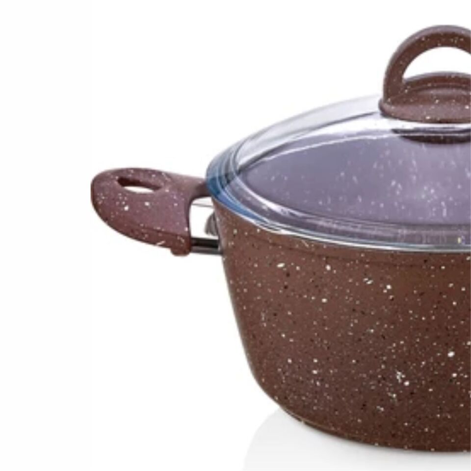 Safınox 22 Cm Granit Derin Tencere-Kahve