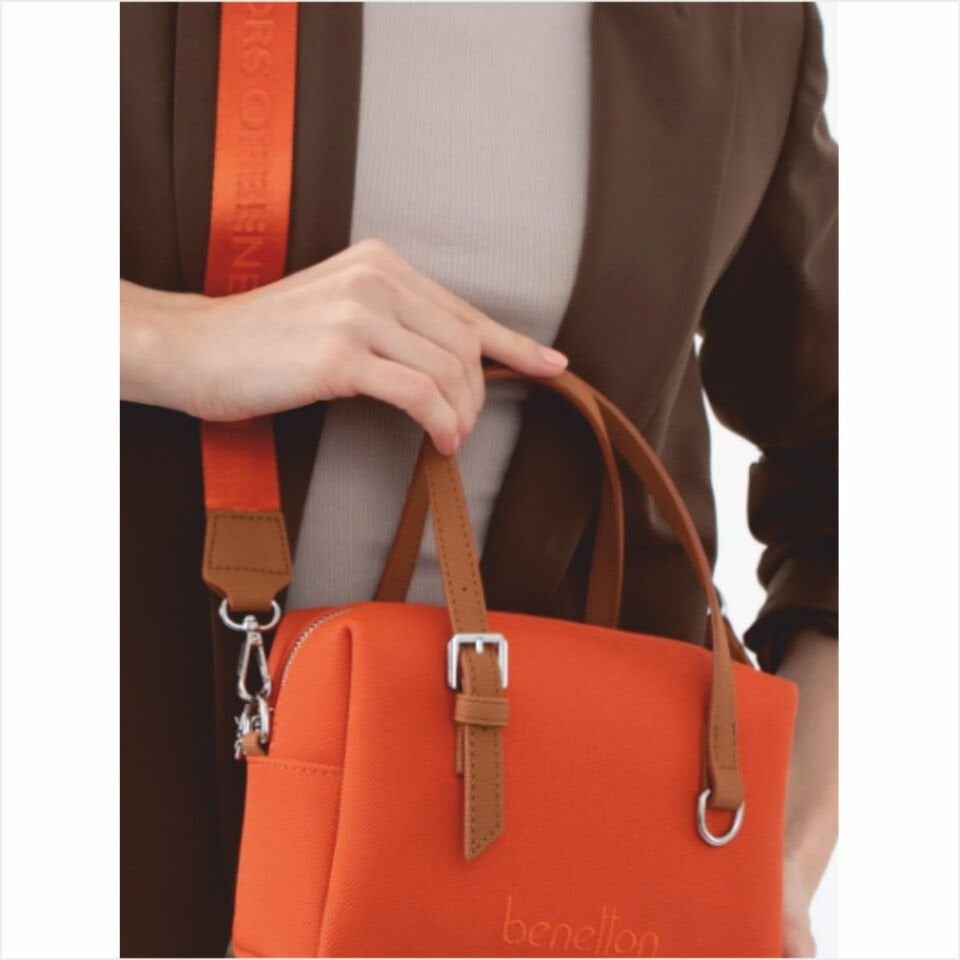 Benetton  BNT-1582 Nano Çapraz Çanta Turuncu-Camel
