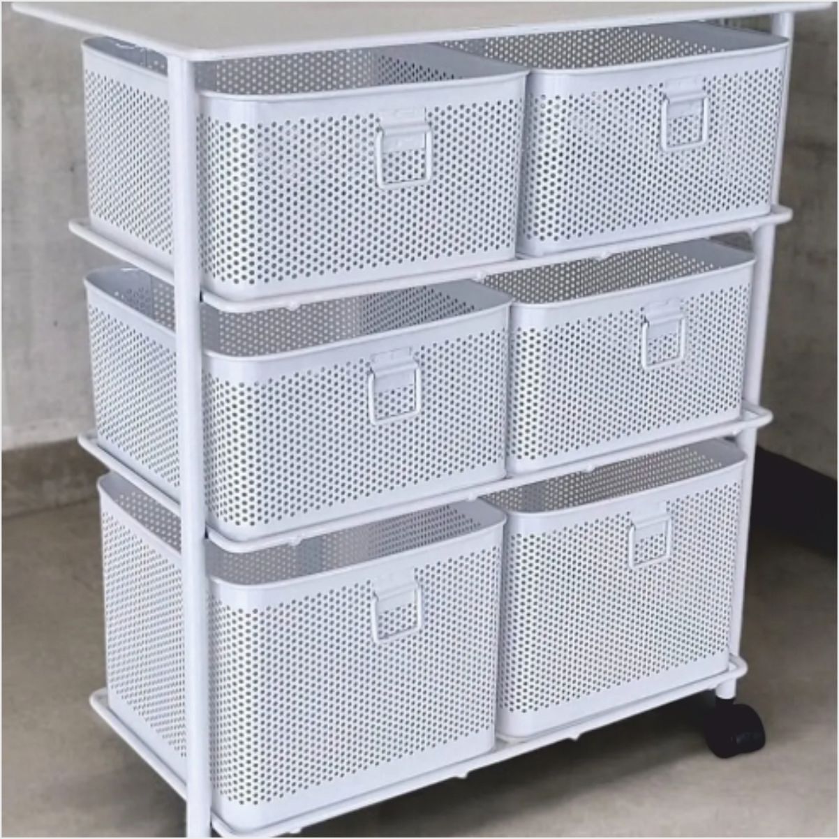 YILDIRAY 1059T 3 KATLI 6 ÇEKMECELİ TEKERLEKLİ SEBZELİK BEYAZ