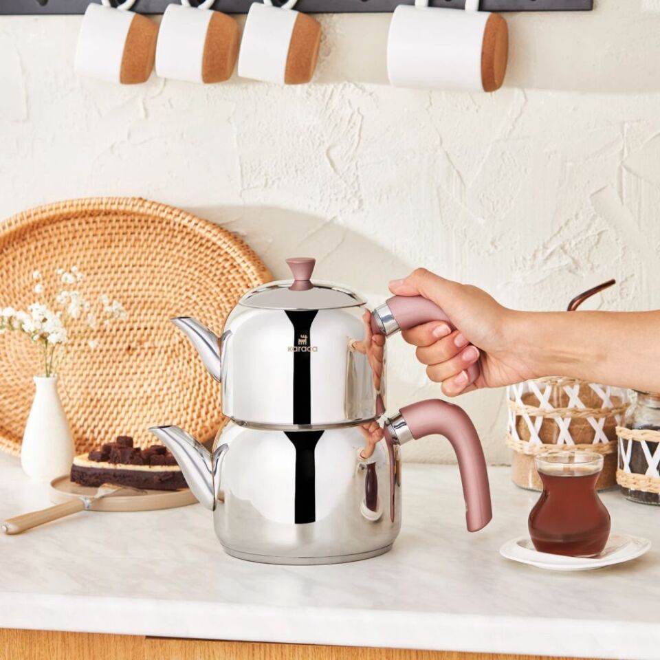 Karaca Alder İndüksiyon Tabanlı Midi Çaydanlık Takımı Rose