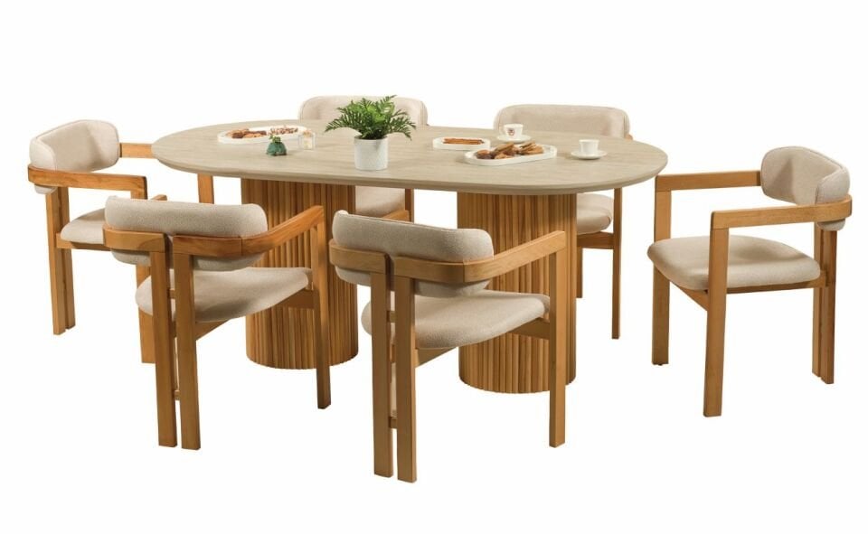 Pena Masa 90X180 Traverten/Meşe