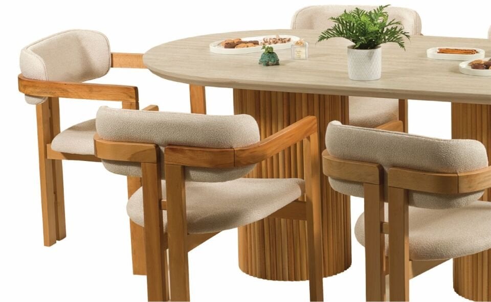 Pena Masa 90X180 Traverten/Meşe