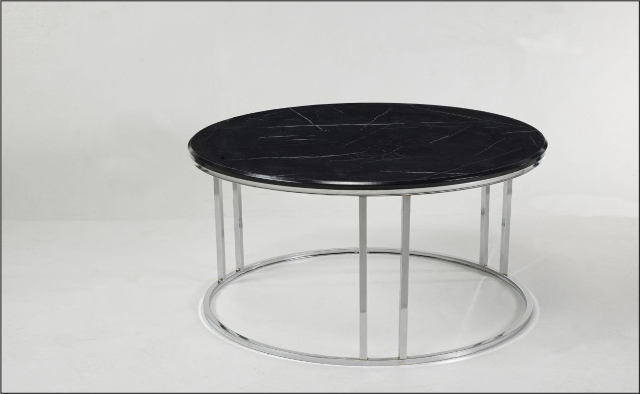 Odabaşı C Orta Sehpa Krom Siyah Mermer