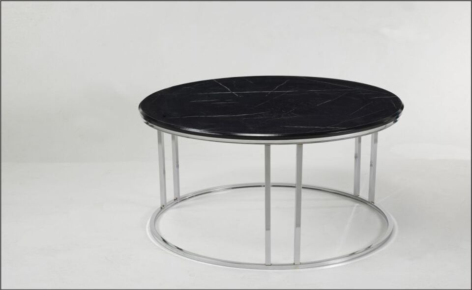 Odabaşı C Orta Sehpa Krom Siyah Mermer