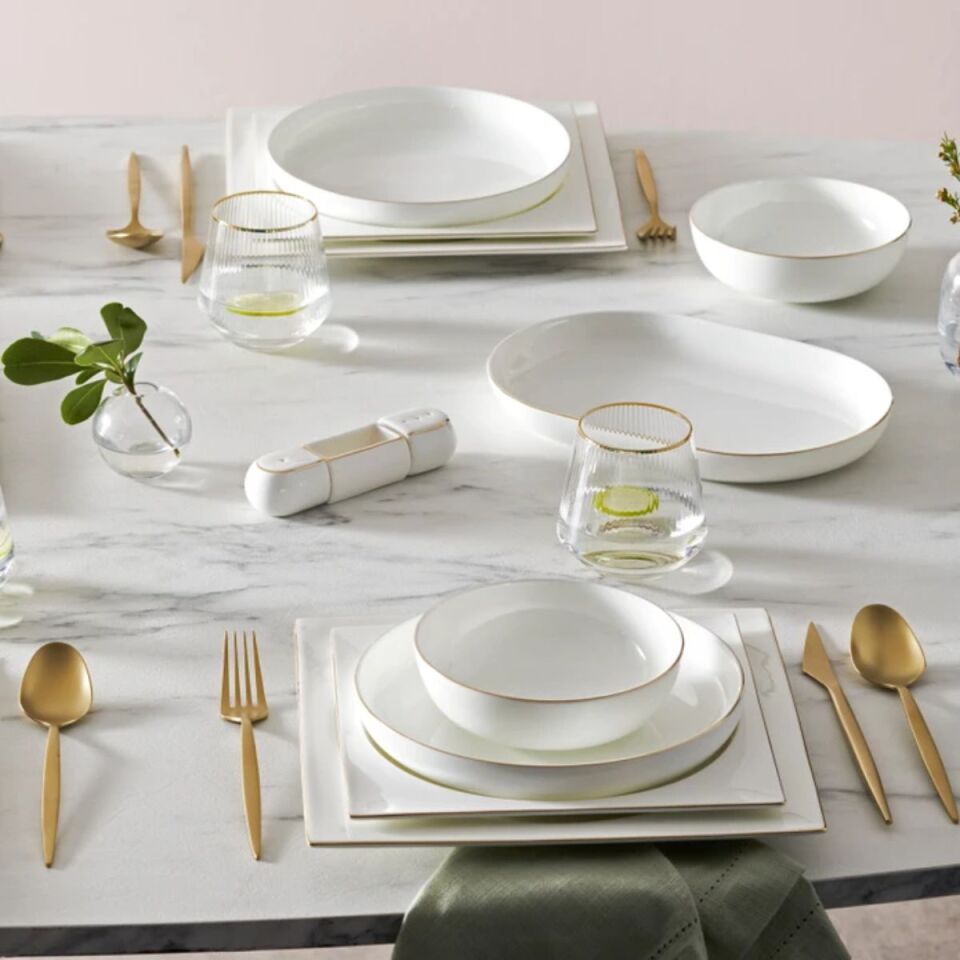 Karaca Red Carpet Collection Fine Pearl Extra Nish 62 Parça 12 Kişilik İnci Yemek Takımı Gold