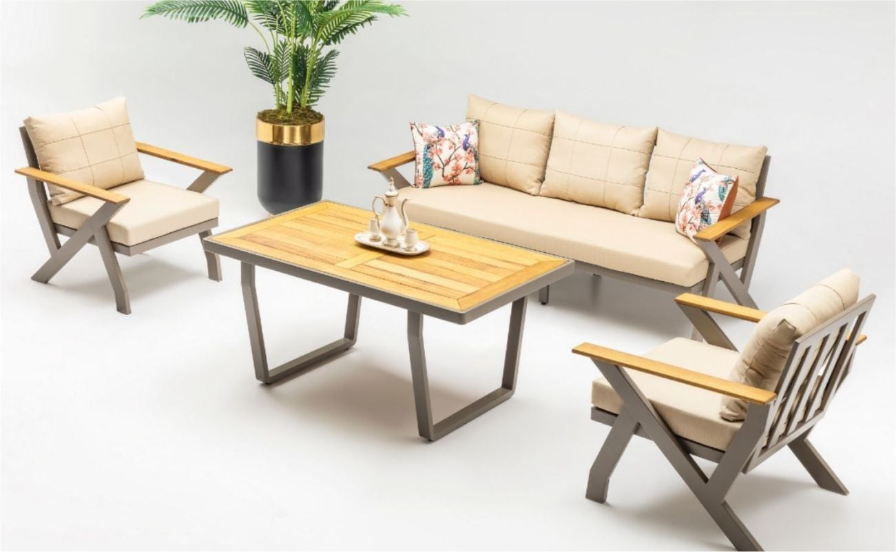 TERAZZİ NORMA 92X195X86 CM BAHÇE OTURMA GRUBU ANTRASİT