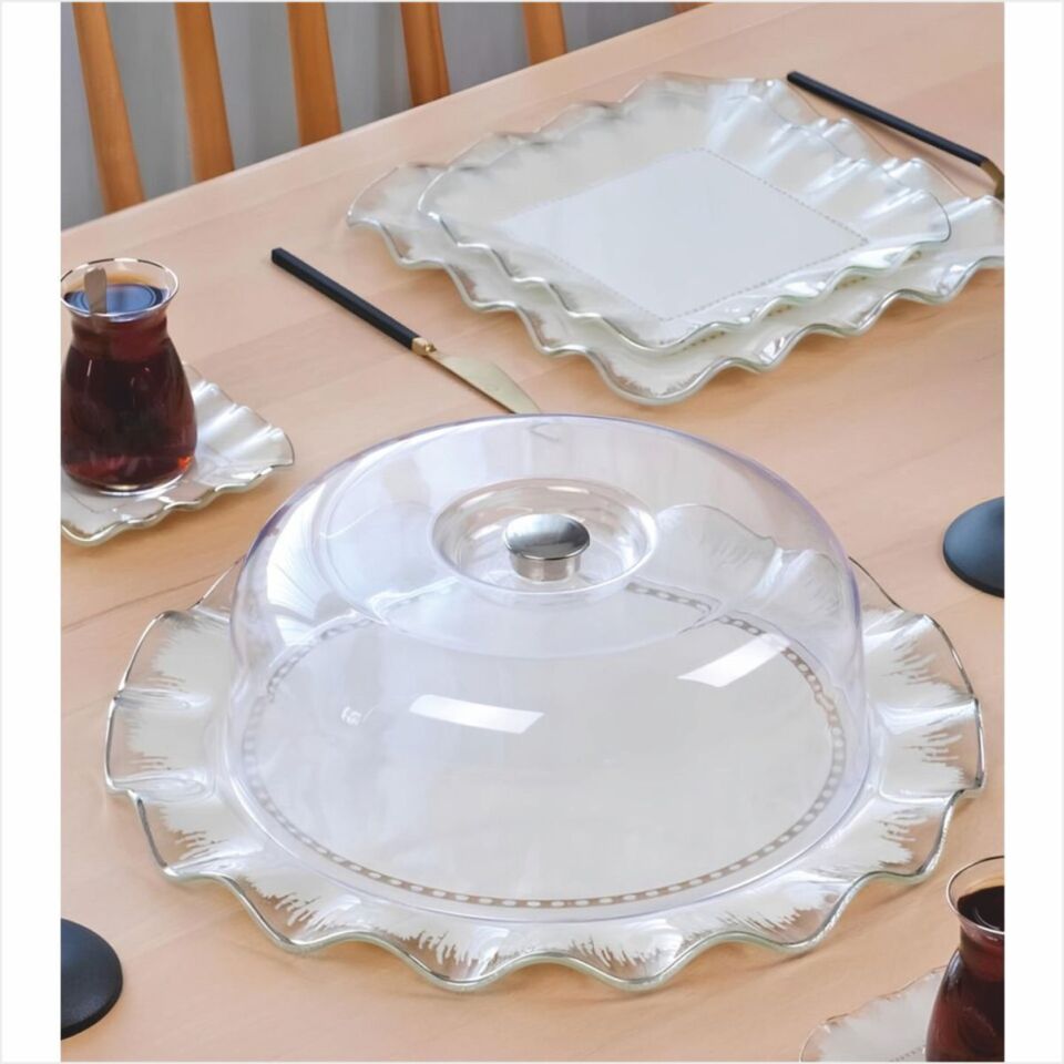 Glore Latte Şeffaf Platin 28 Parça Tea Time