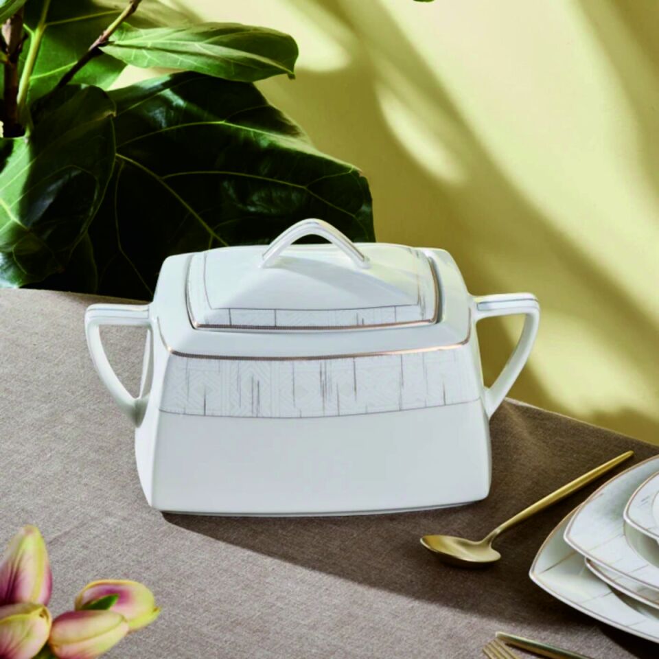 Karaca Batik Fine Cream Kare 60 Parça 12 Kişilik Yemek Takımı