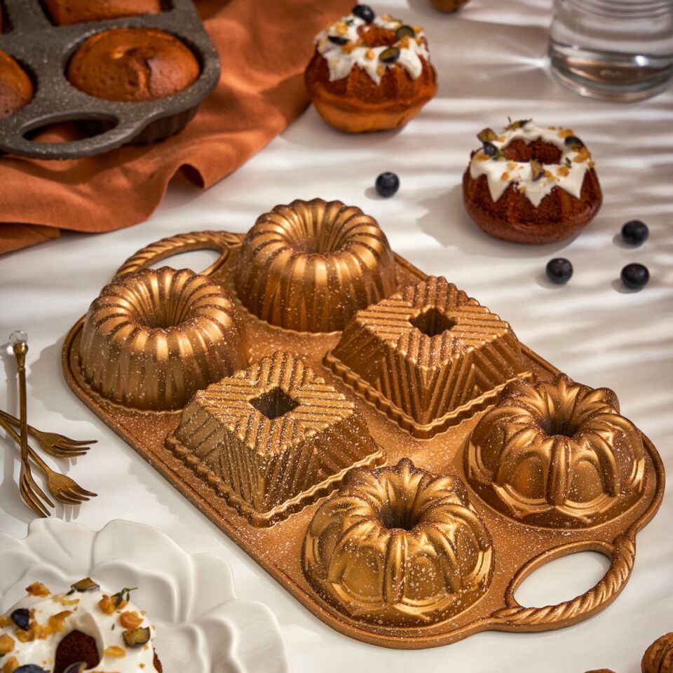 Emsan Grıss Onesıx6Lı Kek Kalıbı Gold