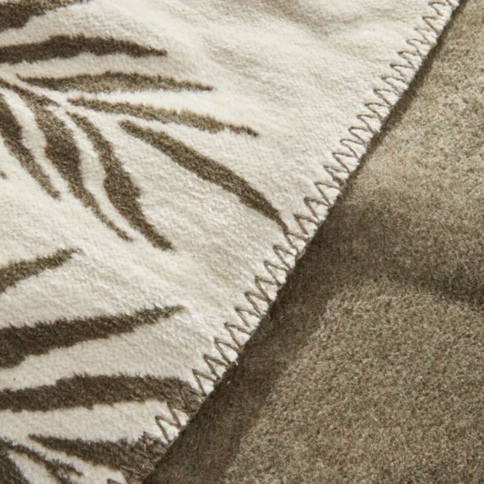 Karaca Leaf Pamuk Battaniye Çift Kişilik Haki