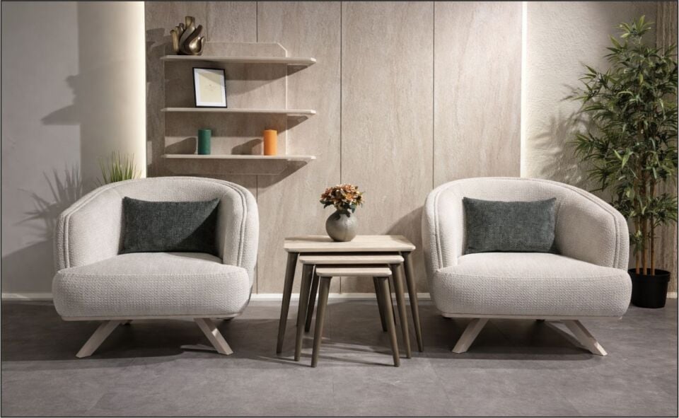 REYYAN PERA KOLTUK TK. 3+1+1 KREM ALVİTO 63-02/ 3 LÜ ALVİTO 67-10 YEŞİL