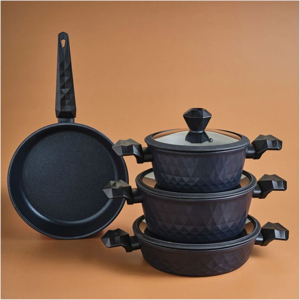 KARACA BIO DIAMOND ANTİBAKTERİYEL KULP 7 PRÇ TENCERE SET IN