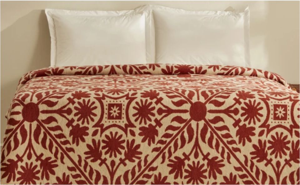 Karaca Home Velma Çift Kişilik Pamuklu Battaniye Terracota