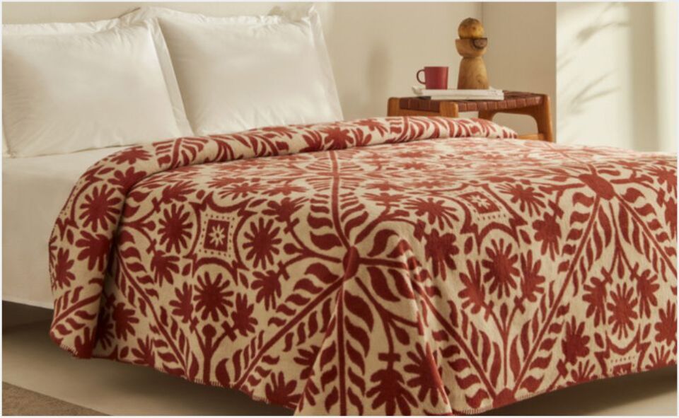 Karaca Home Velma Çift Kişilik Pamuklu Battaniye Terracota