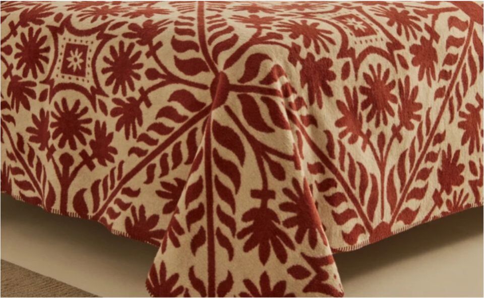 Karaca Home Velma Çift Kişilik Pamuklu Battaniye Terracota