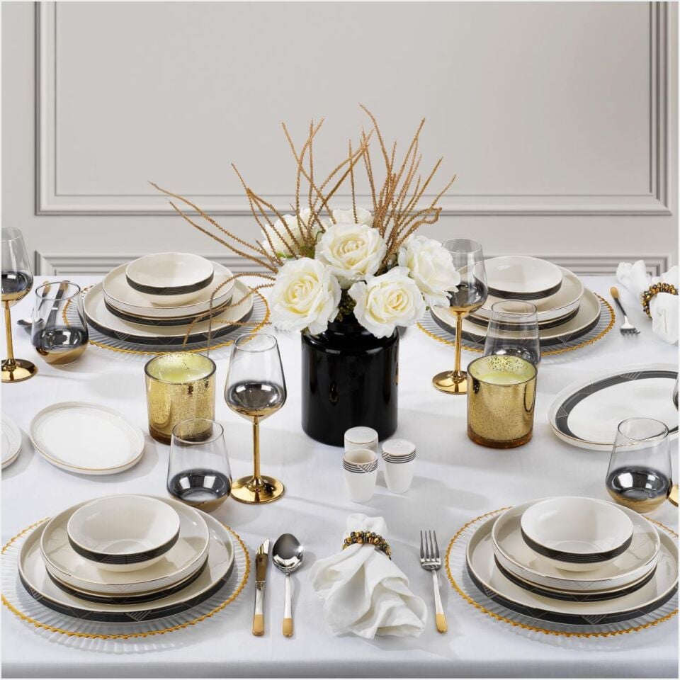 SCHAFER ADEL LİNE YEMEK TAKIMI-56 PARÇA-GOLD