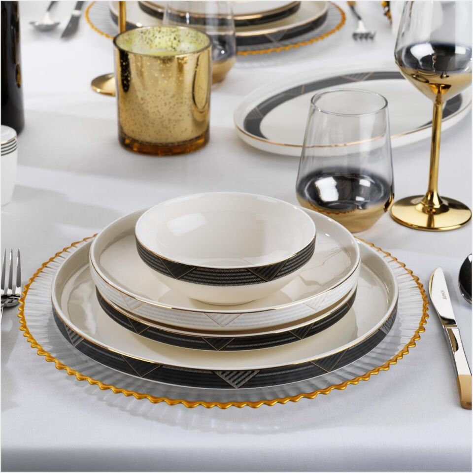 SCHAFER ADEL LİNE YEMEK TAKIMI-56 PARÇA-GOLD