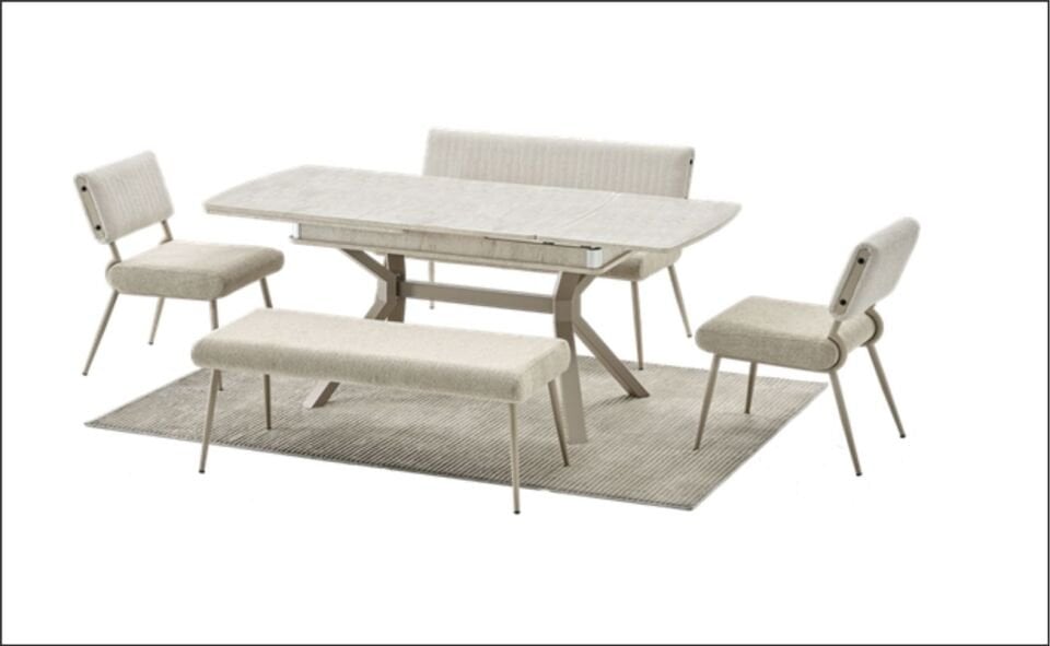 F.YILDIZ EVA KAPİÇİNO TRAVERTEN BANK TAKIMI