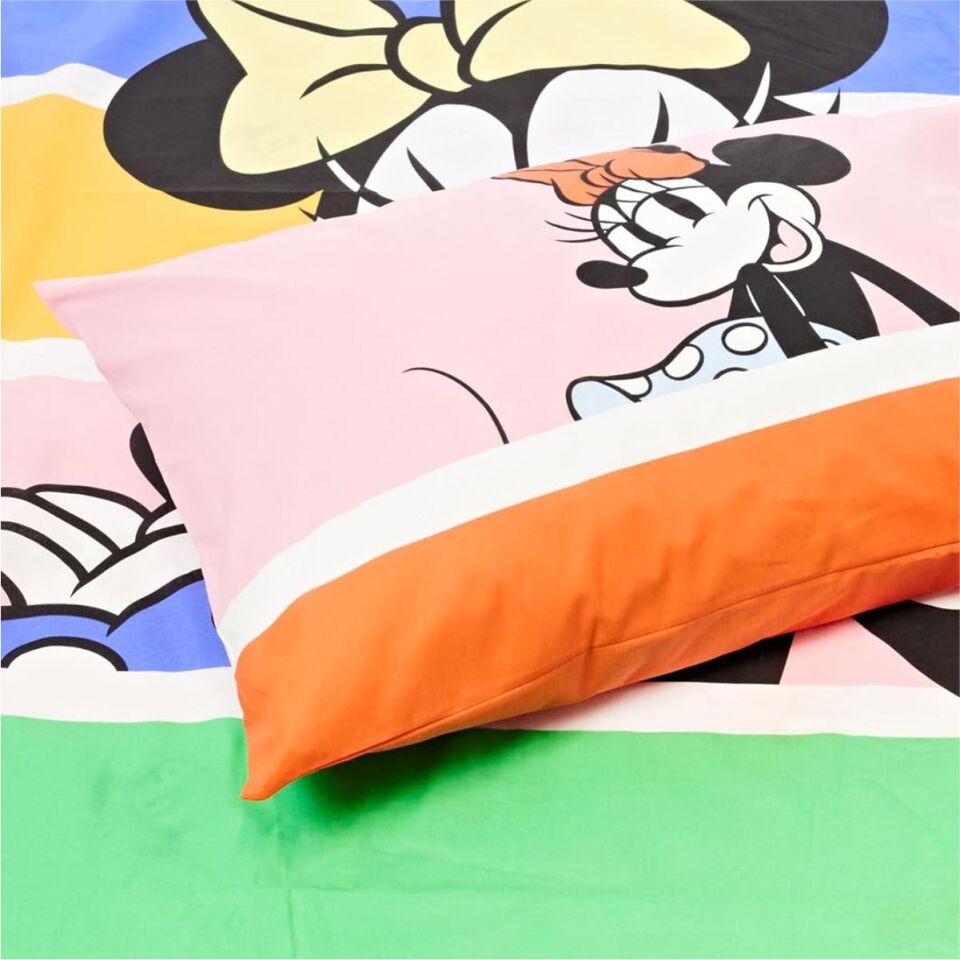 Taç Tek Kişilik Lisanslı Nevresim Takımı Minnie Mouse Rainbow