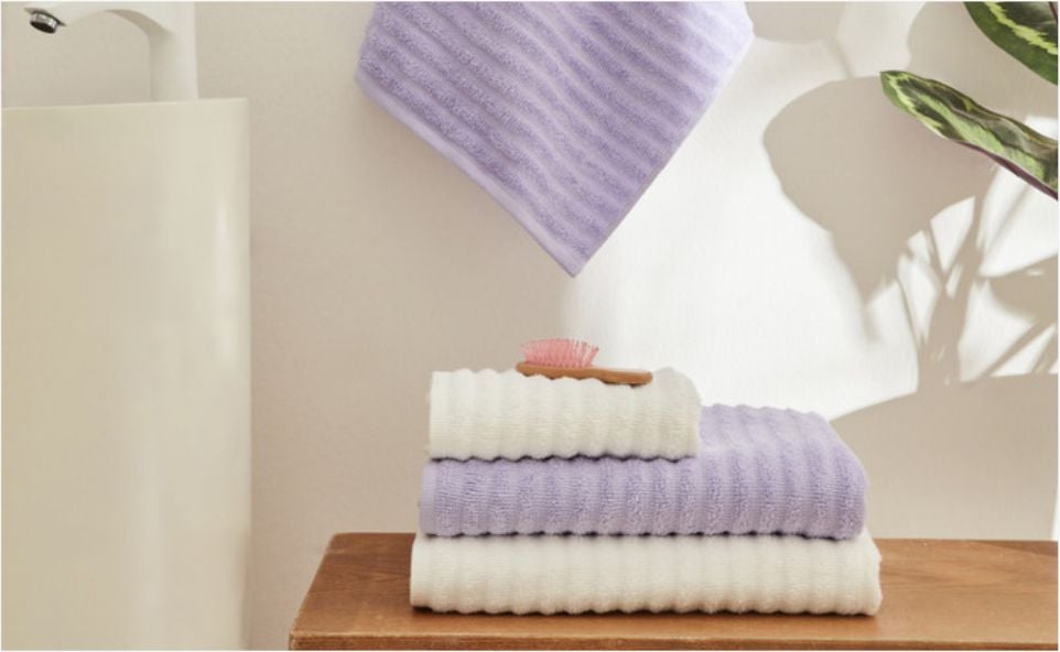 Karaca Home Morina 4 Parça Hamam Seti Lila-Offwhite