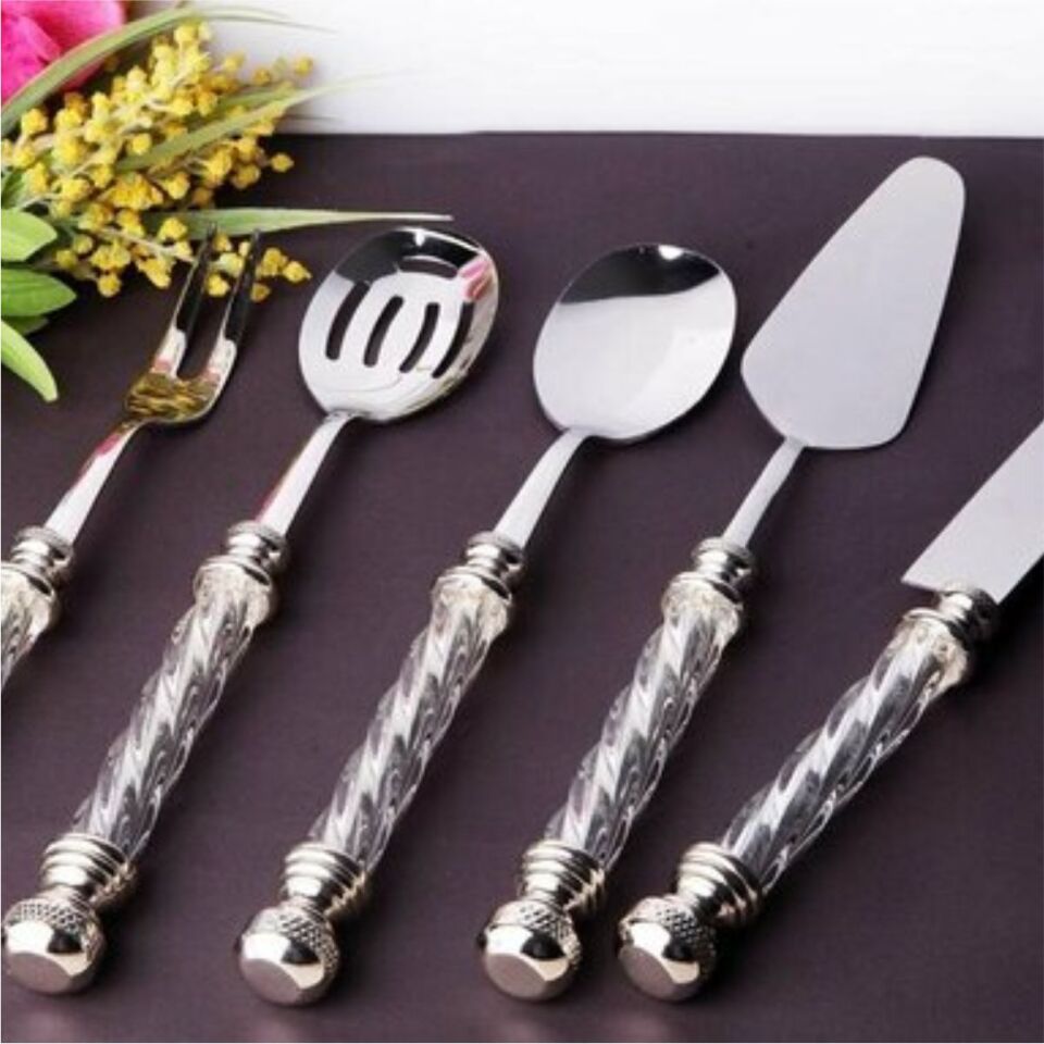 Rekabet Cam 5 Parça Servis Seti Gümüş