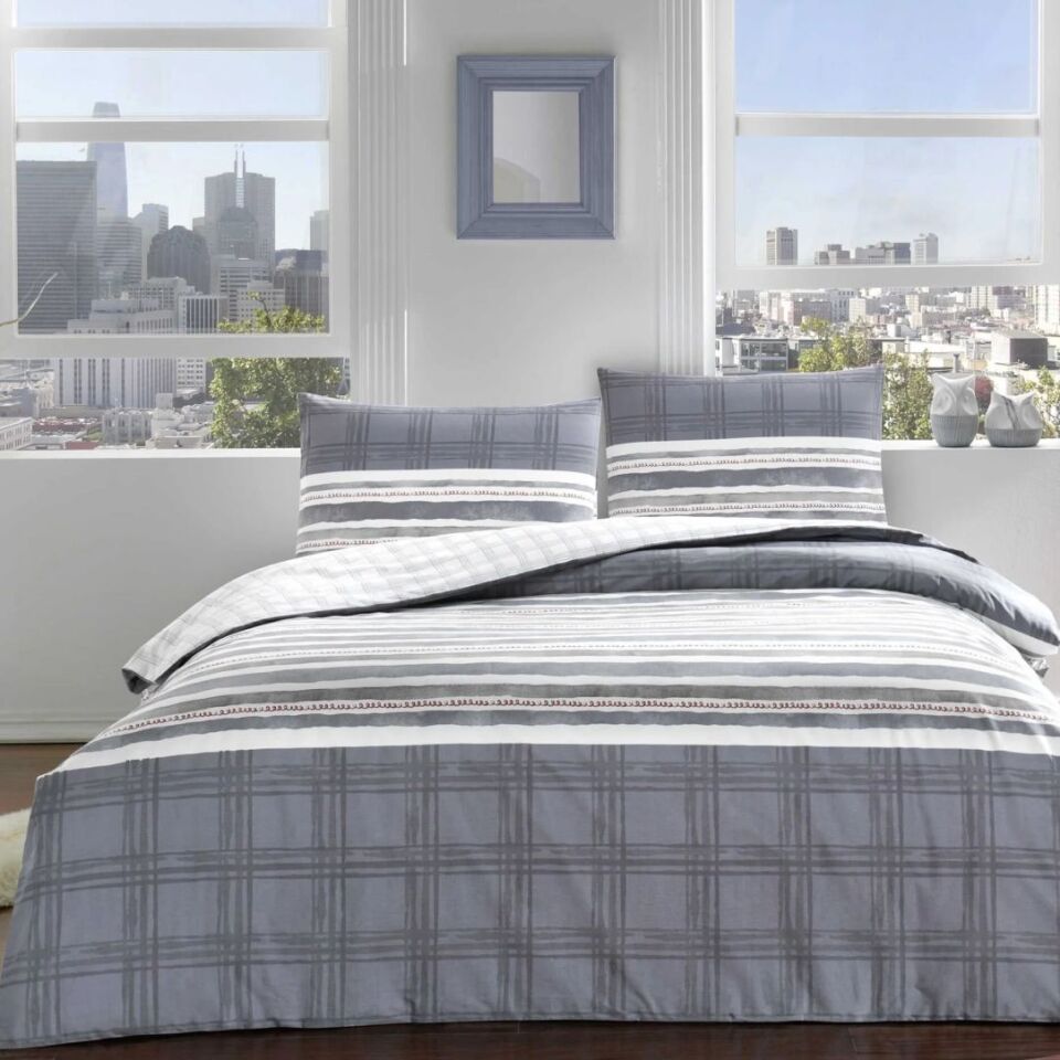 Taç Sidra Lacivert Ranforce Çift Kişilik Nevresim Takımı