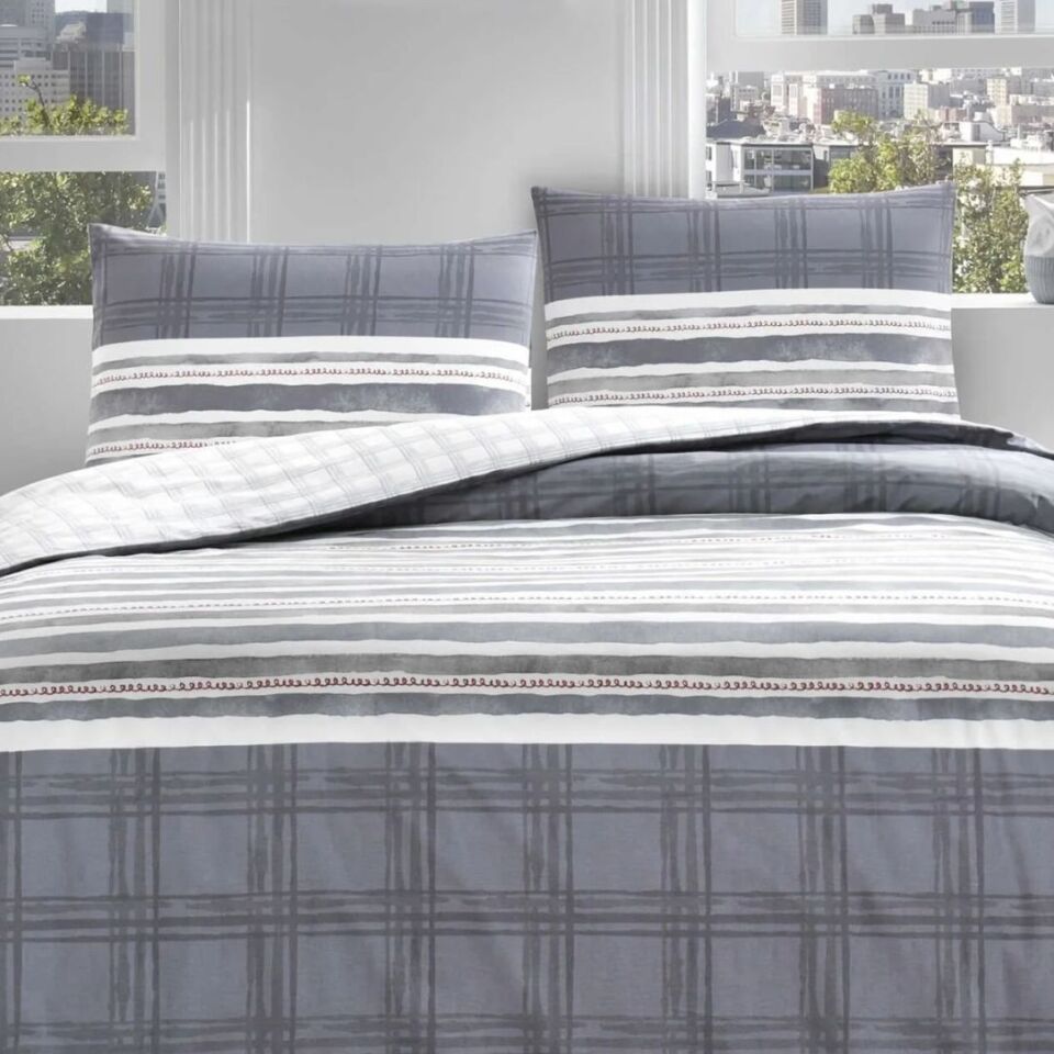 Taç Sidra Lacivert Ranforce Çift Kişilik Nevresim Takımı