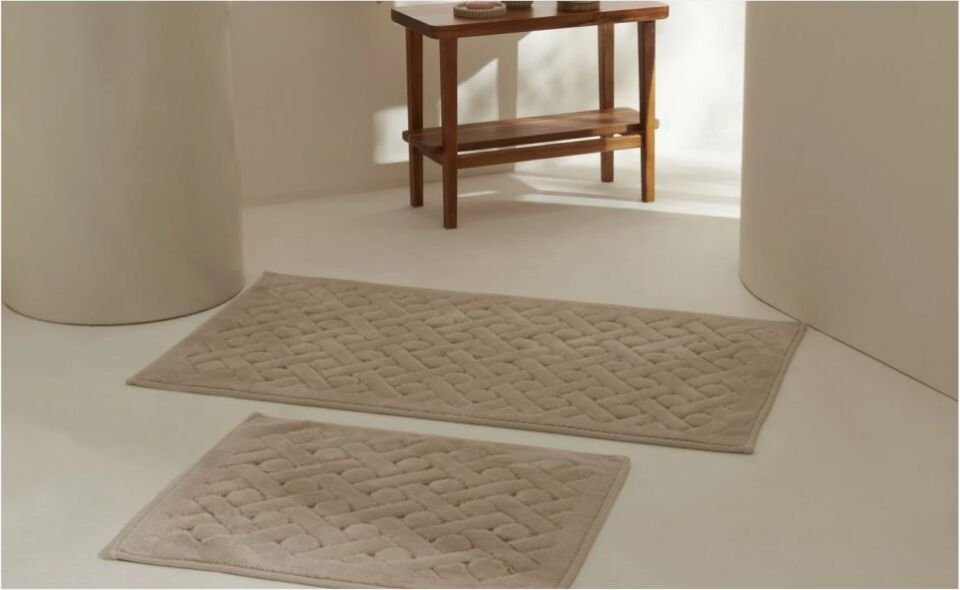 Karaca Home Foley 2'li Banyo Paspası Bej