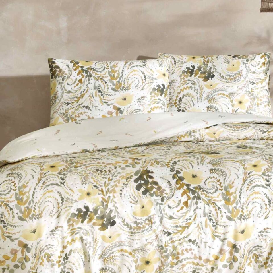 Taç Monroe Ranforce Çift Kişilik Nevresim Takımı Sarı