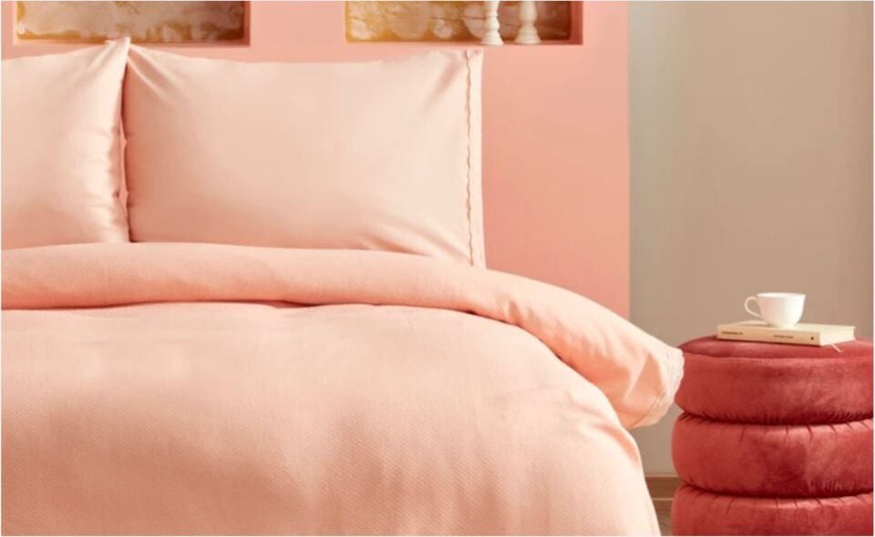Karaca Home Alia % 100 Pamuk Fistolu Çift Kişilik Pike Takımı Somon