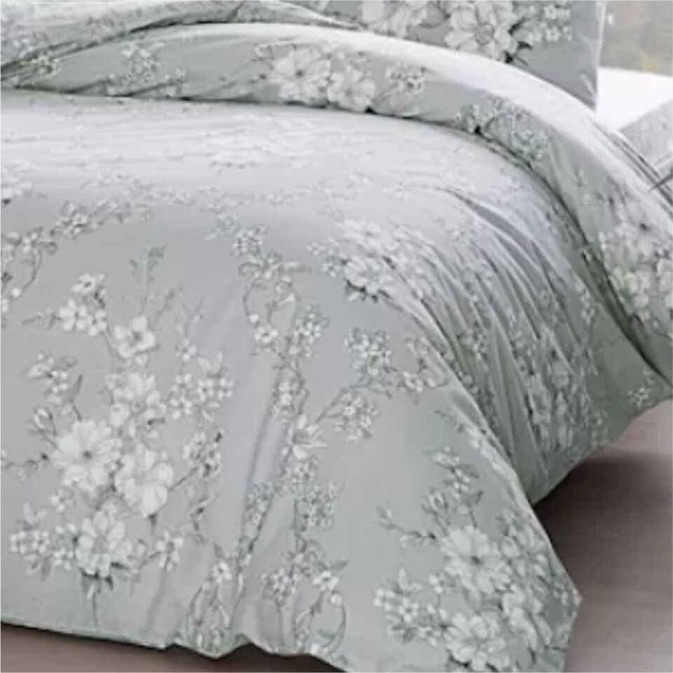 Taç Lily Ranforce Çift Kişilik Nevresim Takımı Gri