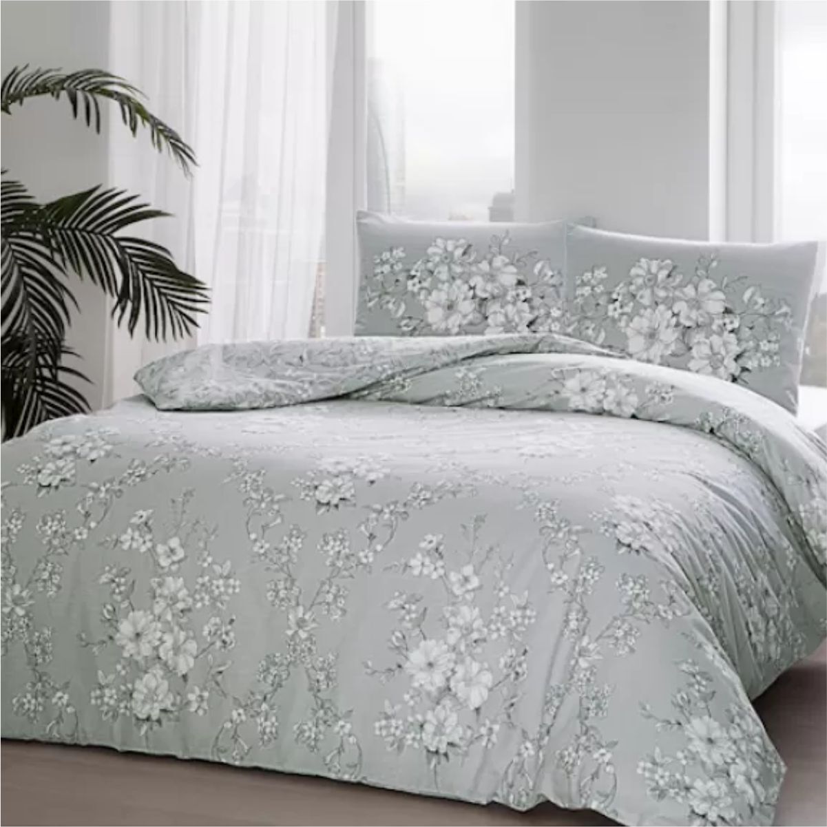 Taç Lily Ranforce Çift Kişilik Nevresim Takımı Gri