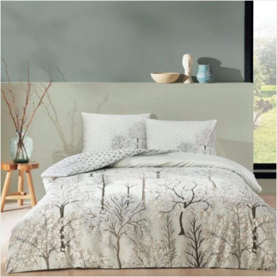 Taç Çift Kişilik Ranforce Nevresim Takımı Sakura Mint