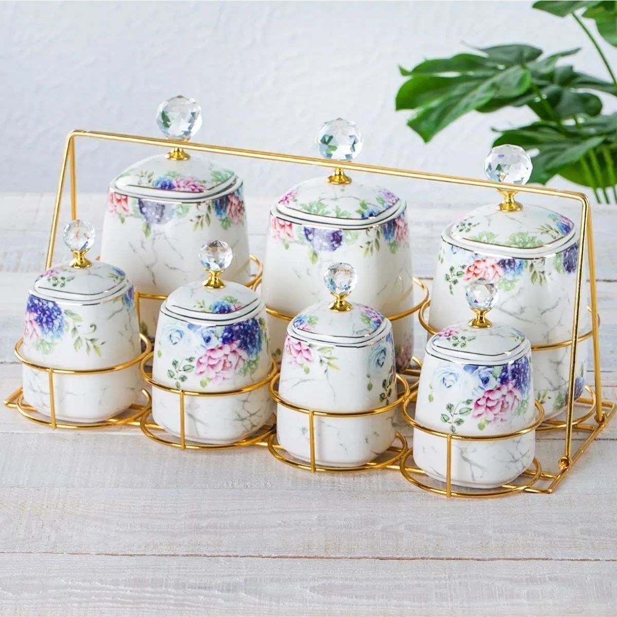 Acar Kaı-21-0188/4 Master Magıc Porselen 7 Li Standlı Baharat Set