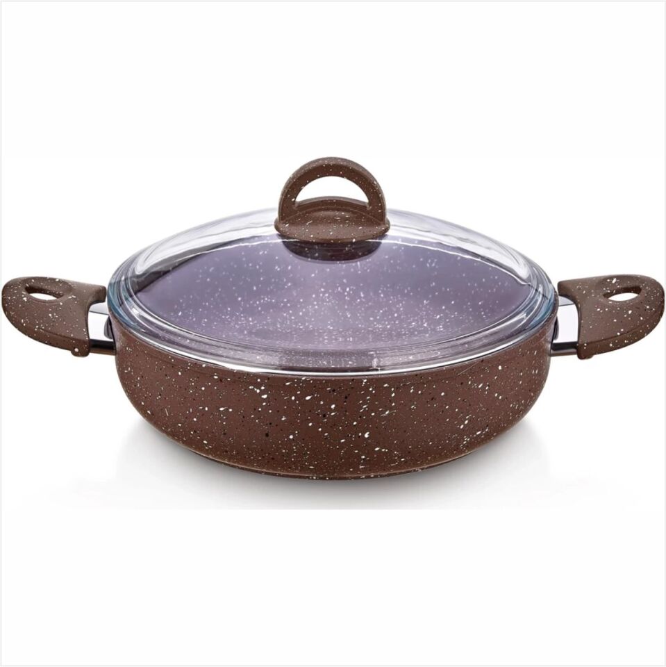 SAFINOX 24 CM KARNIYARIK GRANİT TENCERE-KAHVE