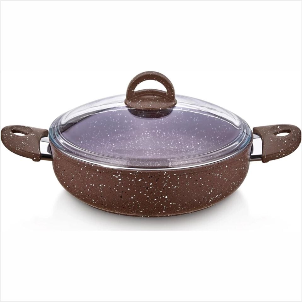 SAFINOX 24 CM KARNIYARIK GRANİT TENCERE-KAHVE