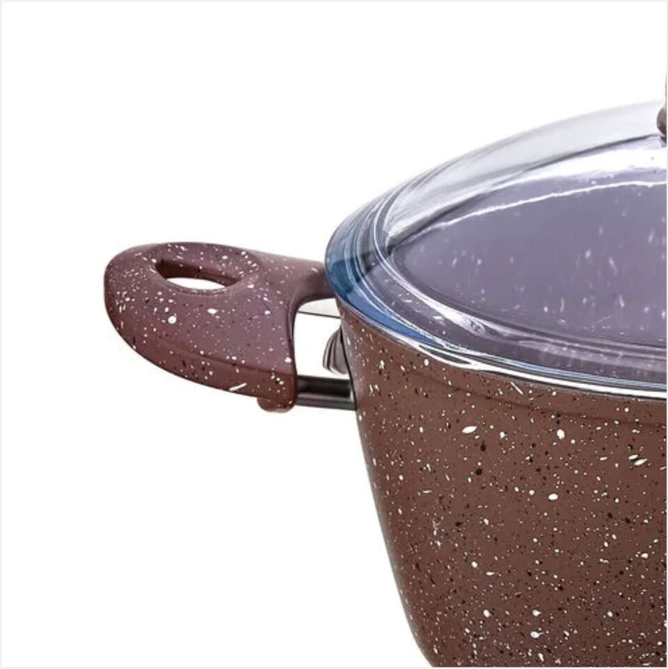 SAFINOX 36-30 CM GRANİT DERİN TENCERE-KAHVE