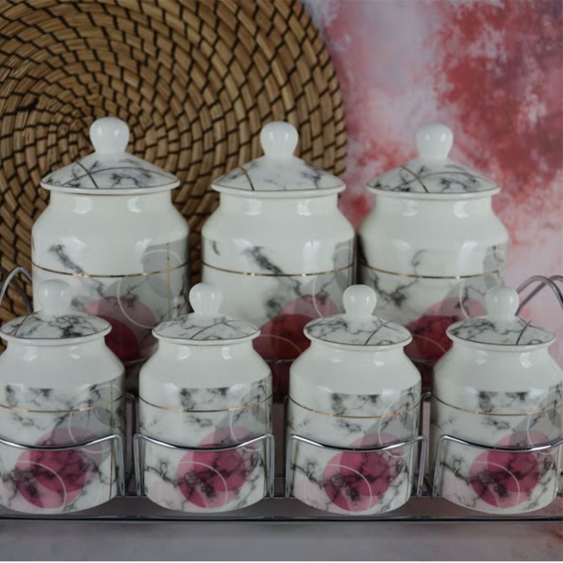 Şener P/Por-101326 Paçi-Aura Pors.7 Parça.Yaldızlı Baharat Takımı