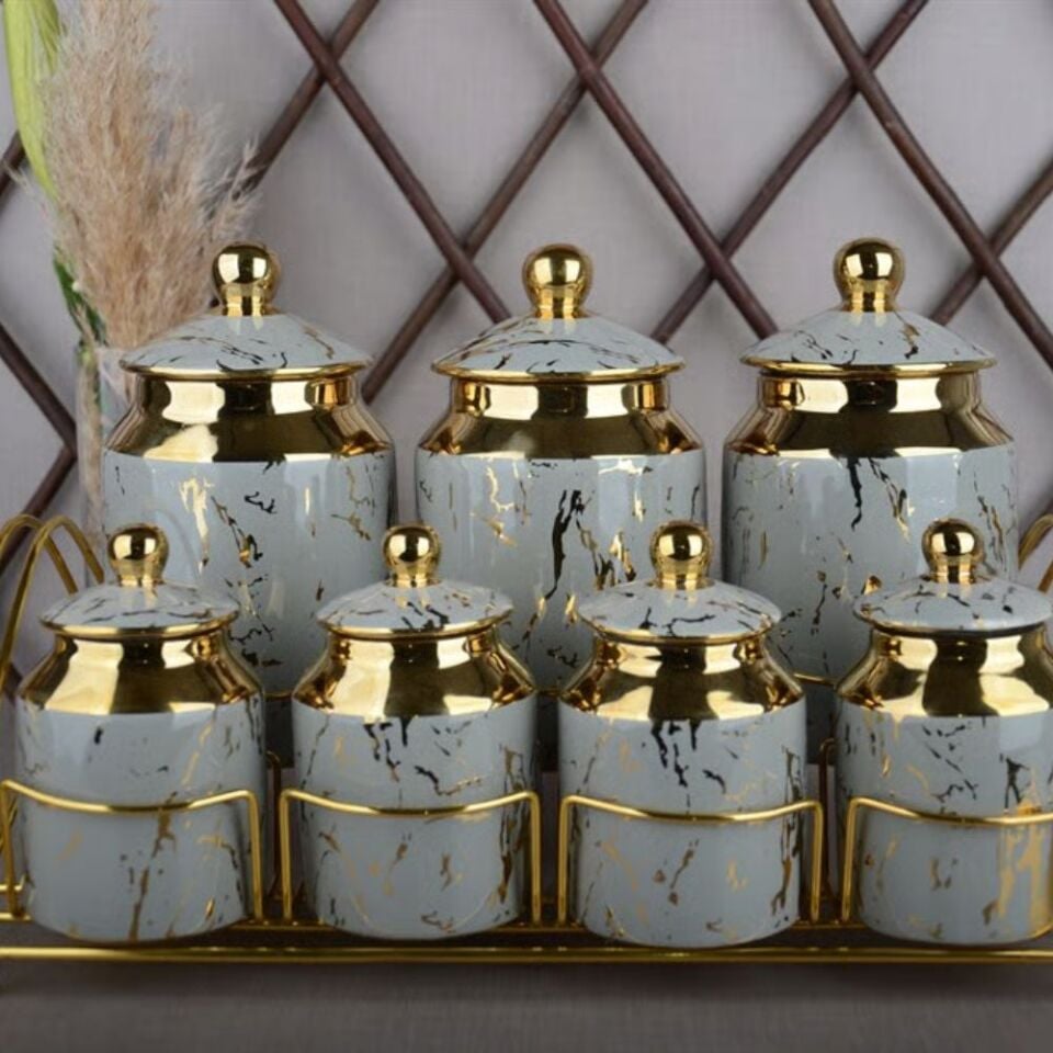 Şener P/Por-101328 Paçi-Aura Pors.7 Parça.Yaldızlı Baharat Takımı