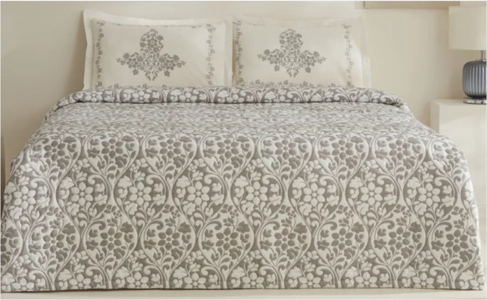 Karaca Home Tiara Çift Kişilik Yatak Örtüsü Seti Gri
