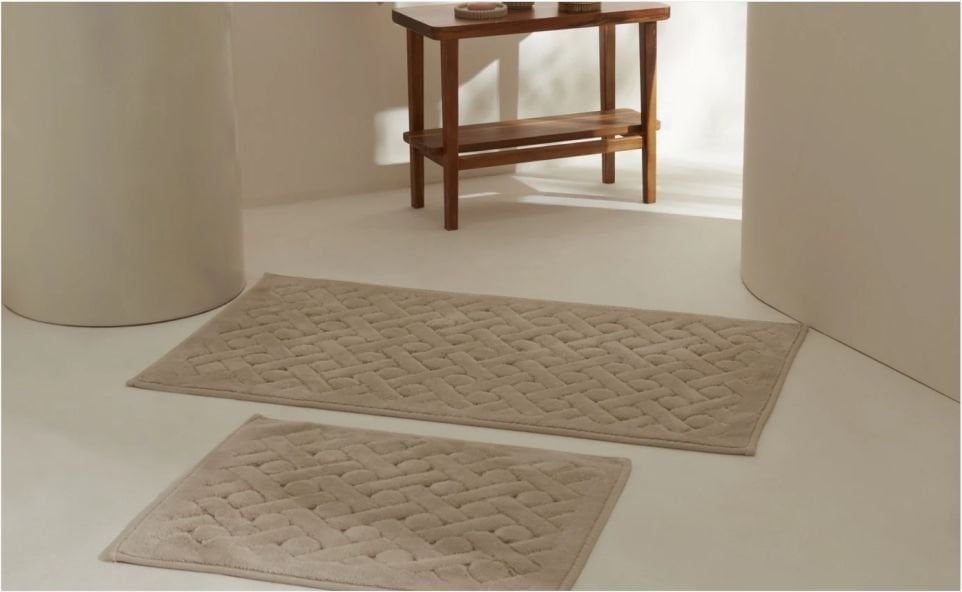 Karaca Home Foley 2'li Banyo Paspası Bej