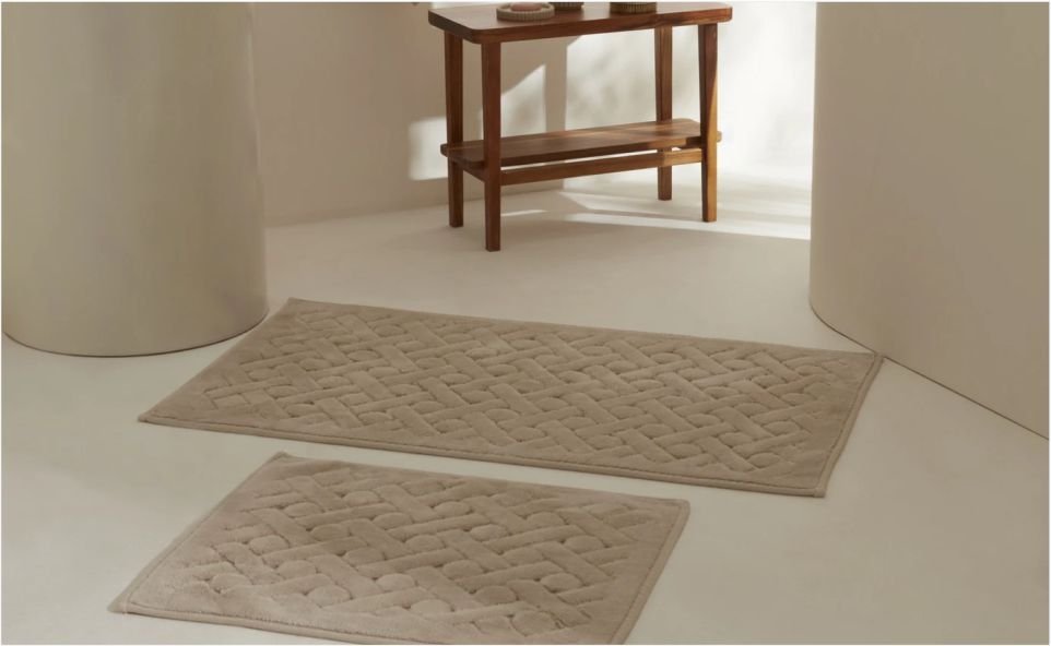 Karaca Home Foley 2'li Banyo Paspası Bej