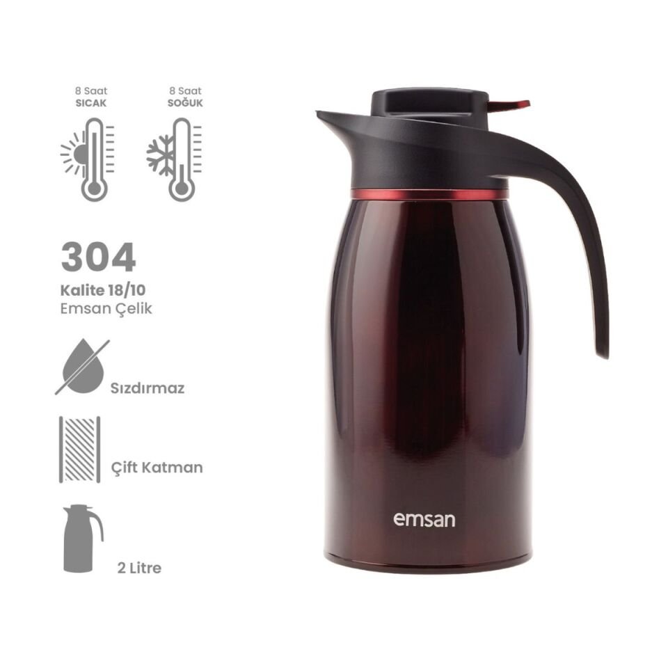 Emsan Gama Termos 2 Lt Bordo