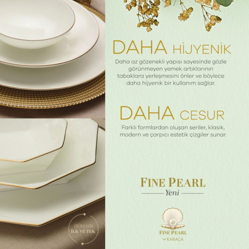 Karaca Fıne Pearl Extra Trıo 62 Parça Platın